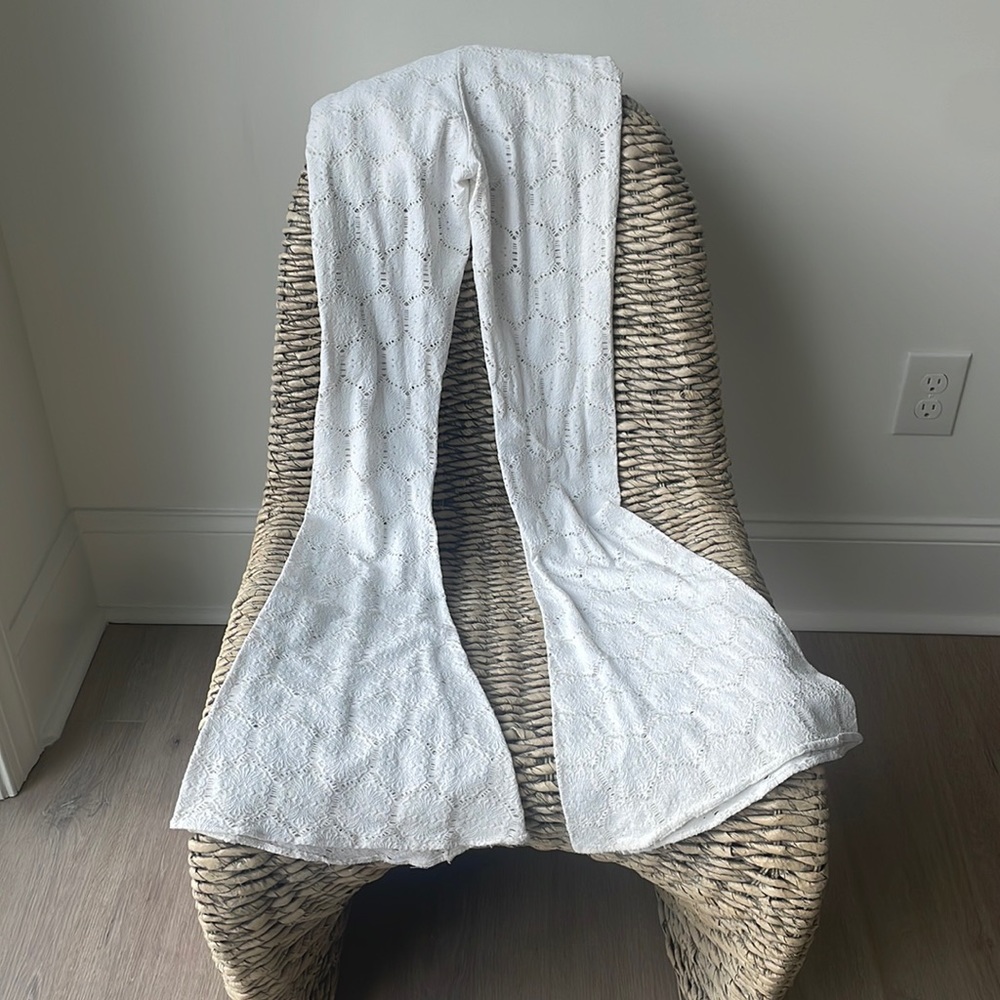 SHOW ME YOUR MUMU white wide leg size small pants elastic waist